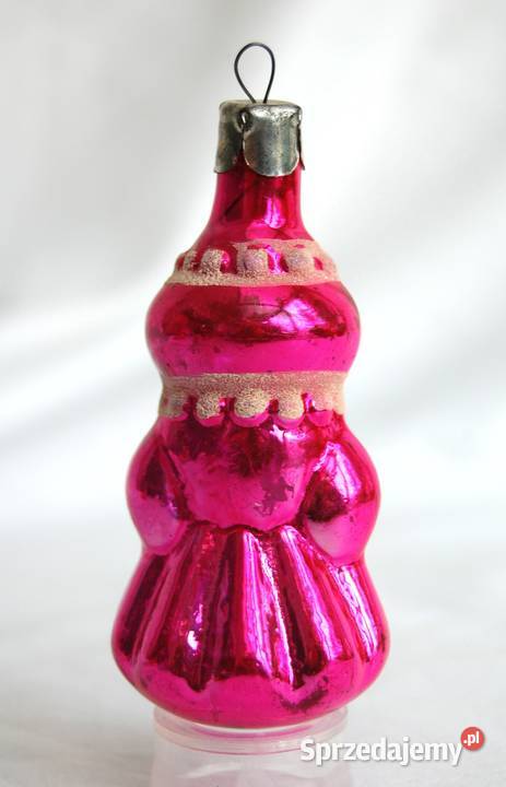 Stara bombka szklana ręcznie malowana śnieżynka Lublin