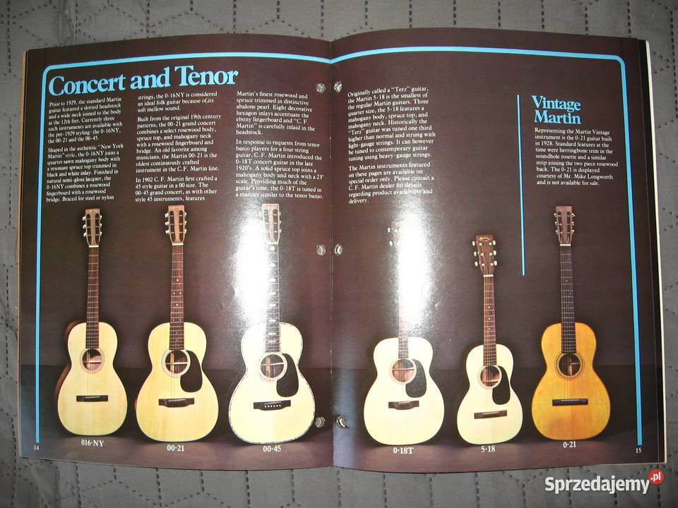Martin 1981 guitar catalog katalog gitar Kępice