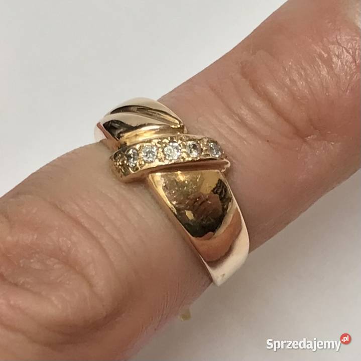 Złoty PIERŚCIONEK 585 14K żółte ZŁOTO kamienie złoto mazowieckie sprzedam