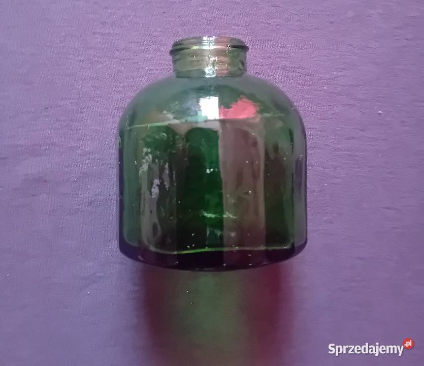 Zabytkowy kałamarz flakon na atrament zielone Koźminek