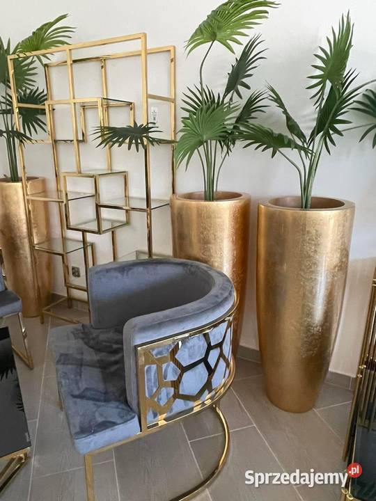 Złota donica Glamour doniczka osłonka nowoczesne Nowy Sącz