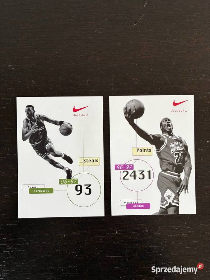 Pocztówki Nike Michael Jordan Penny Hardaway warmińsko-mazurskie Elbląg sprzedam