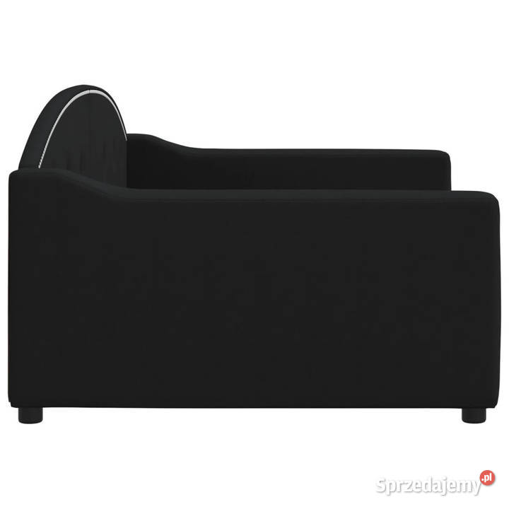 Sofa z funkcją spania czarna obita tkaniną Warszawa