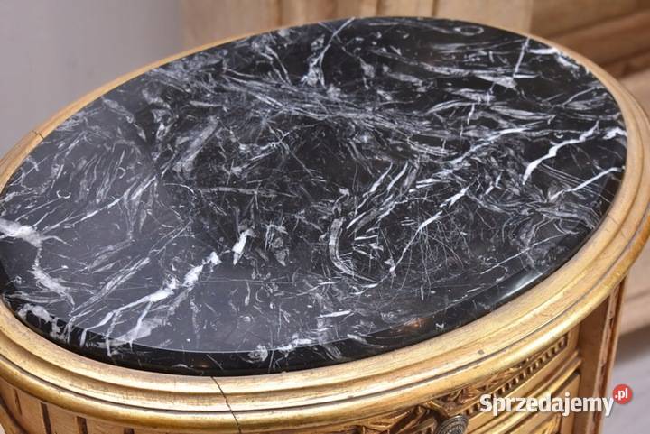 Drewniana Komoda Blat Marmur Styl Barok 3 Kraków