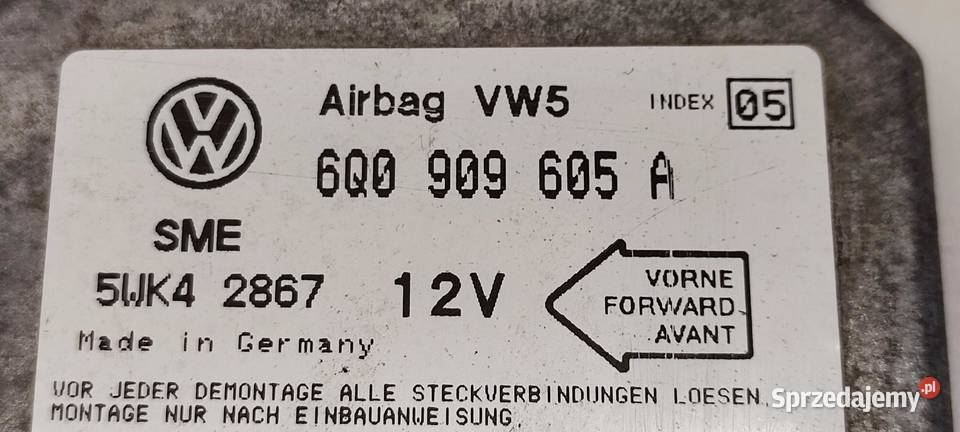GOLF 4 MODUŁ AIRBAG 6Q0909605A dolnośląskie