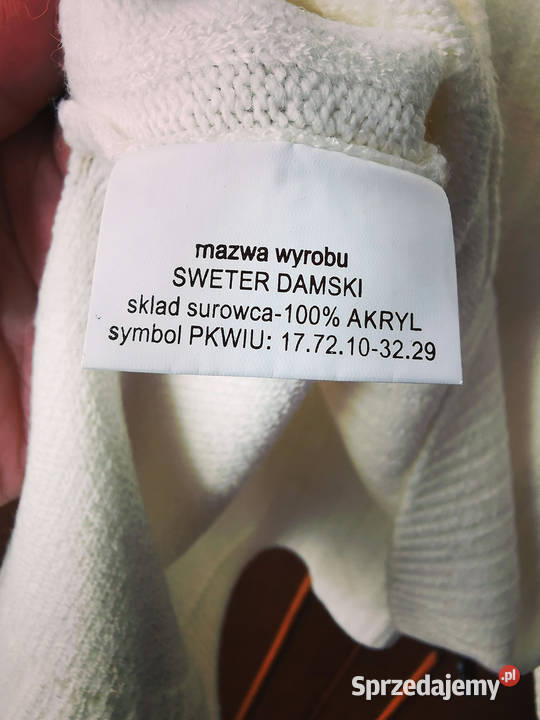 Sweter damski biały akryl Polkowice
