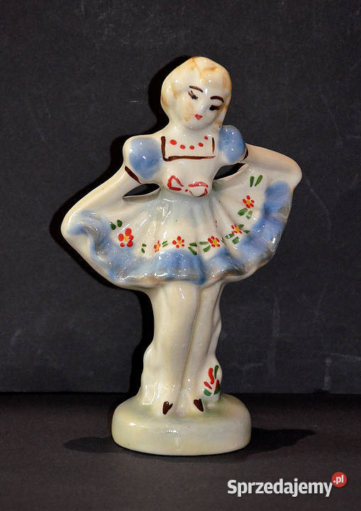Figurka porcelanowa, mała tancerka baletnica, PRL, ok.15,5cm