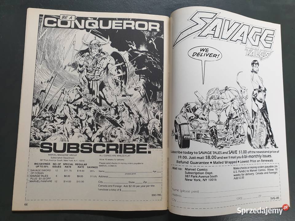 Savage Tales Marvel Magazine 1985 Gdynia