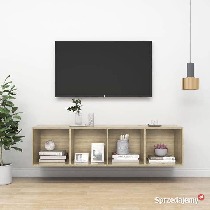 Wisząca szafka TV dąb sonoma 37x37x1425 WM805492 mazowieckie Warszawa
