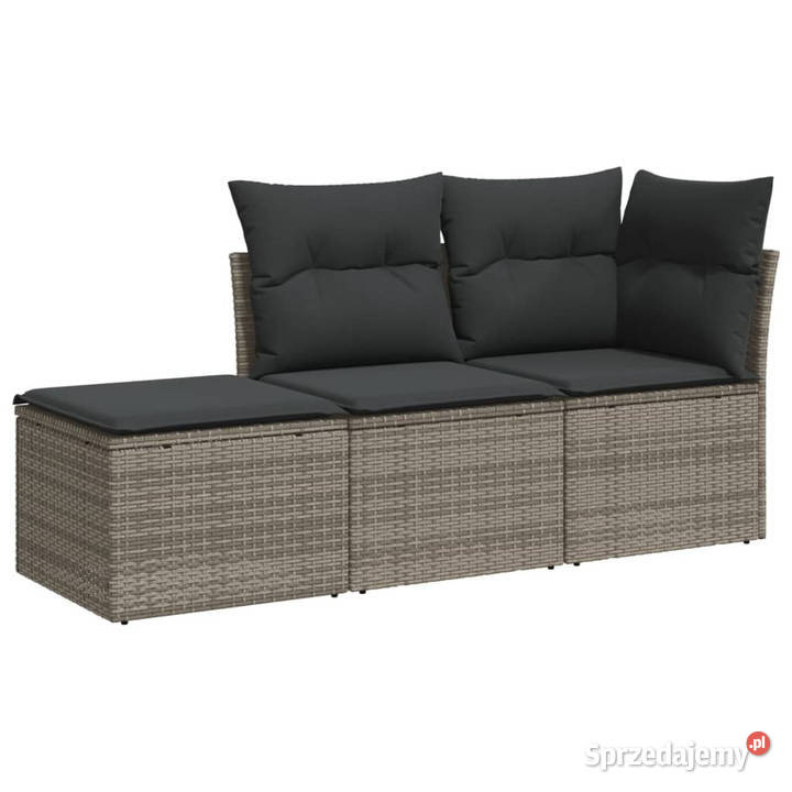 3częściowa sofa do ogrodu z poduszkami szara mazowieckie Warszawa