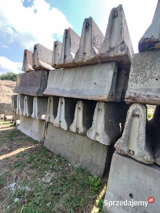 Bariery betonowe dwustronne III gatunek używane śląskie Dąbrowa Górnicza