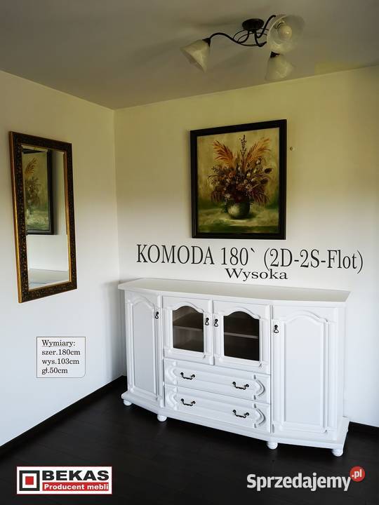 Biała Komoda 2D2R2S Dąb Glamour Uchyty Bekas mazowieckie