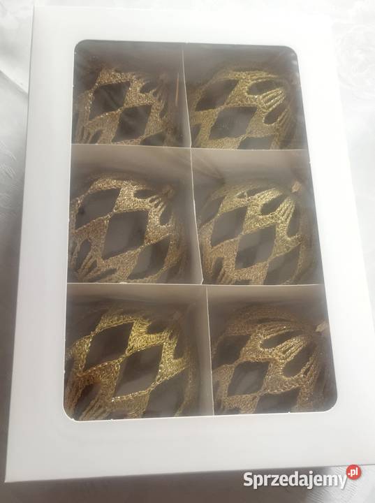 Bombki szydełkowe złote Ryczówek sprzedam