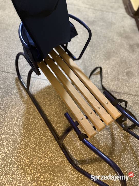 Sanki metalowodrewniane z poduszką siedziskiem Rybnik
