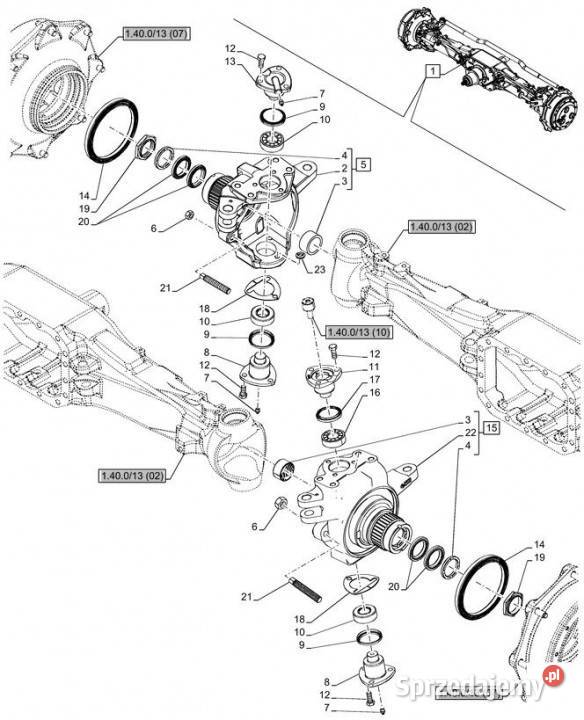 Holland T6010 T6090 T6070 T7230 Zespół przegubu sprzedam