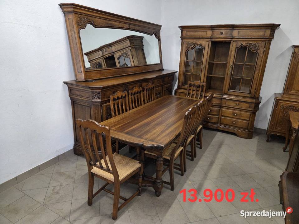 Unikatowa jadalnia 100 dębowa komoda lustro sprzedam