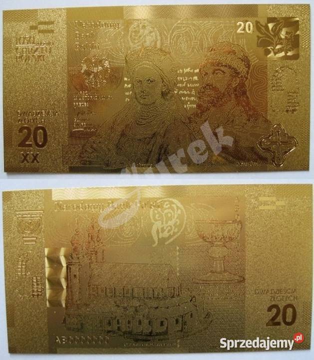 NOWY ZŁOTO Banknot Jan Paweł II Certyfikat Numizmatyka Sosnowiec
