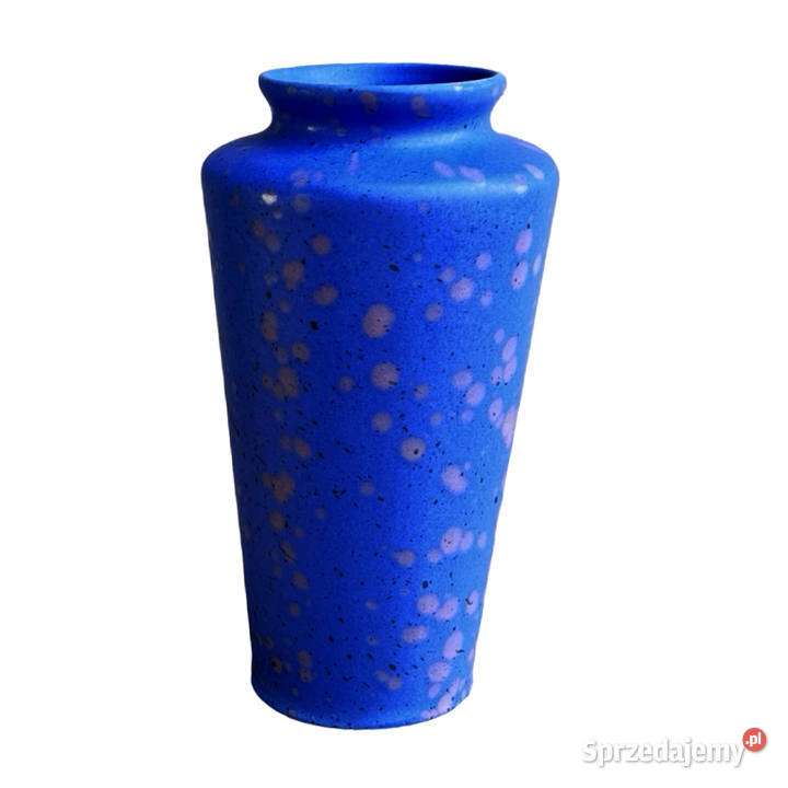 Niebieski ceramiczny wazon MF Design Niemcy lata Warszawa