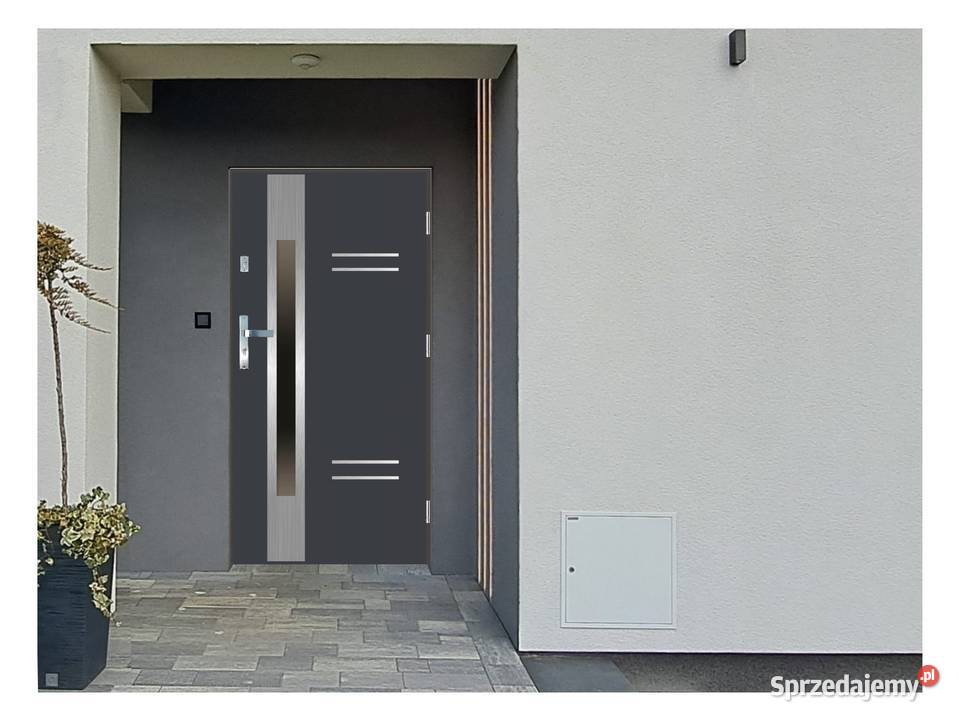 Drzwi wejściowe do domu GI41 INOX Antracyt 90 Ciemniewo