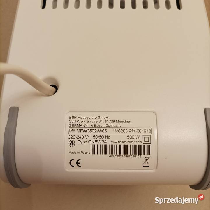 Maszynka do mielenia mięsa Bosch MFW 3502W05 AGD drobne Stronie Śląskie