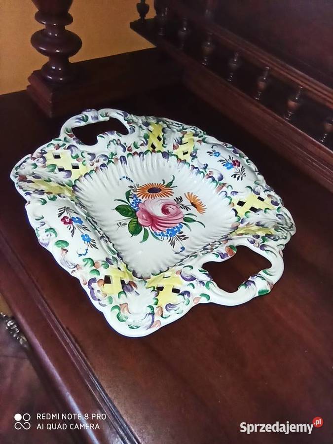 Bajeczna patera ręcznie malowana Made in Italy Porcelana i szkło pomorskie sprzedam