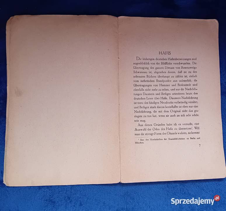 Hafis Von Der Liebe und Des Weines Gottes wielkopolskie Koźminek sprzedam