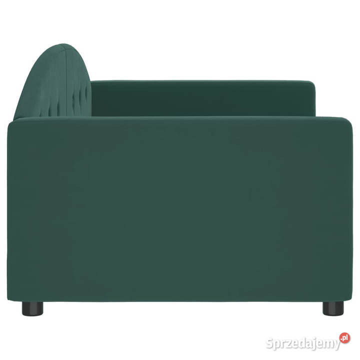 Sofa z funkcją spania ciemnozielona aksamitna Warszawa