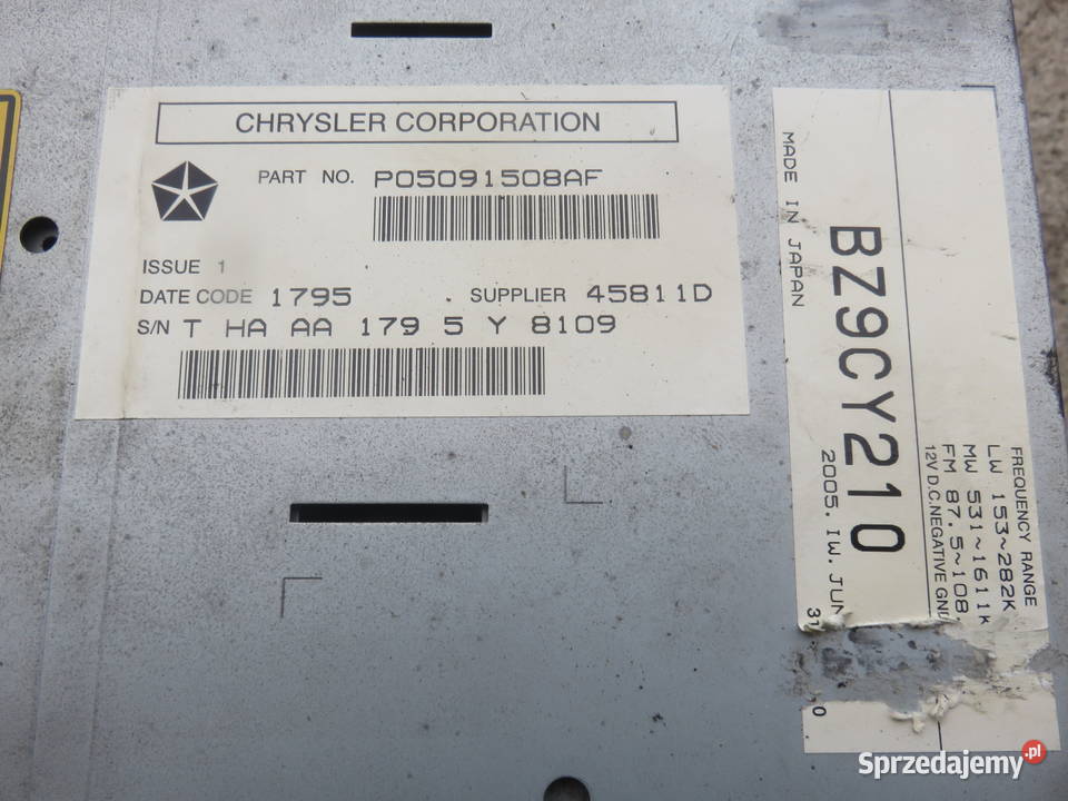 Jeep Grand Cherokee Panel Radioodtwarzacz śląskie Kaczyce sprzedam