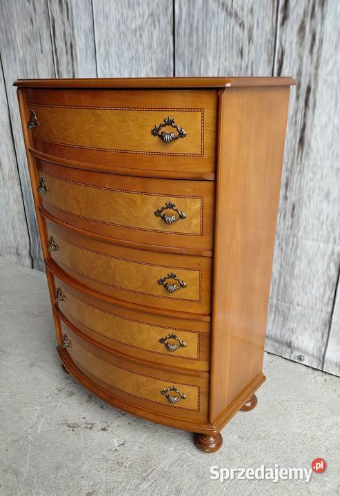 Szafka komoda brzuchatka gięta z intarsją w kujawsko-pomorskie Byczyna