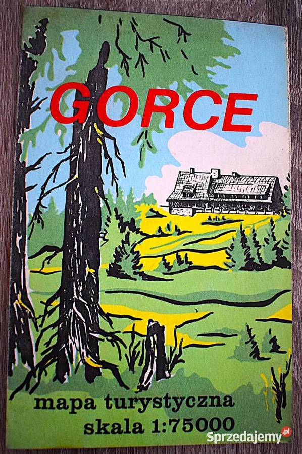 Gorce mapa turystyczna 1985 stan Nieużywana Antykwariat Chełmno