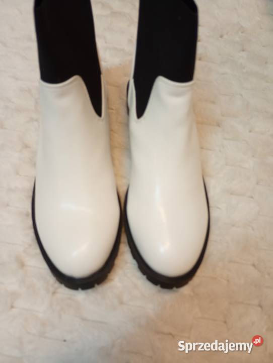 40 Boohoo Biało czarne Botki z Londynu na 26cm Kraków