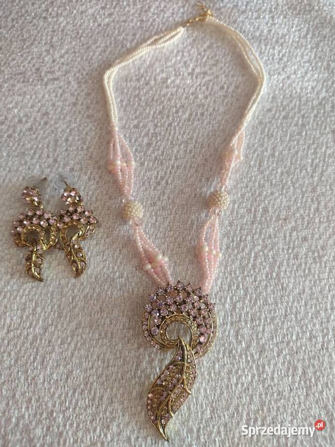 Zestaw biżuterii Naszyjnik Kolczyki perełka Kraków