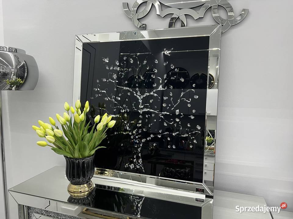 Lustrzany obraz z kryształkami Glamour Drzewko Golkowice