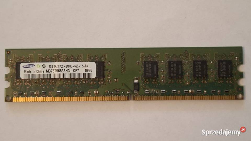 Pamięć Samsung M378T5663EH3CF7 2GB DDR2 6400U SAMSUNG Zielona Góra