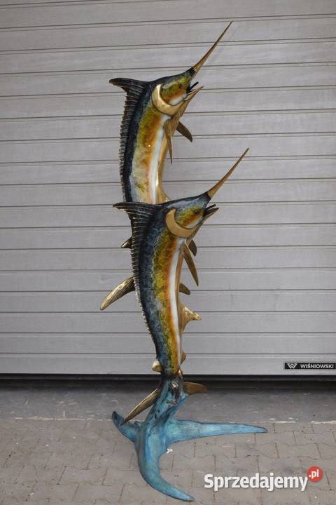 FONTANNA Z BRĄZU złoconego ryby MARLIN 195 Antyki Kraków
