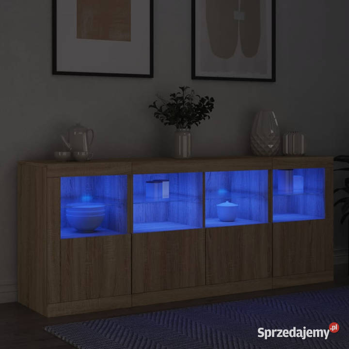 Szafka z oświetleniem LED dąb sonoma 163x37x67 Warszawa