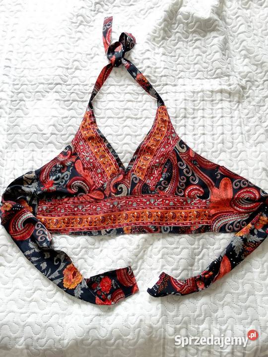 Bluzka Crop Top Jedwabna 70 Jedwab Wiskoza Wzór podlaskie Łomża sprzedam