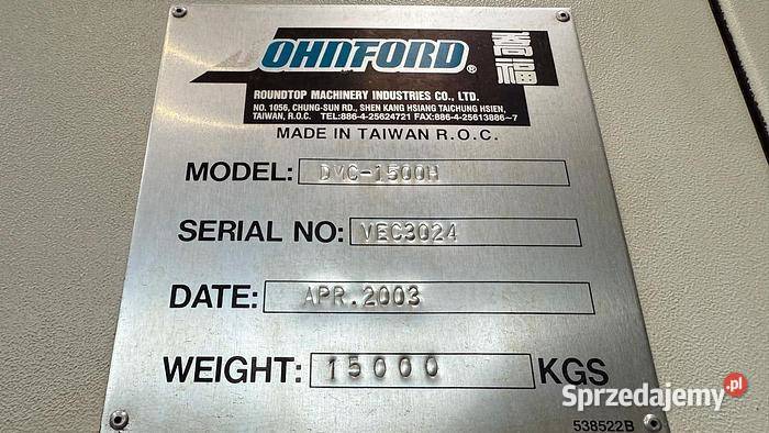 Bramowe pionowe centrum obróbcze Johnford Tarnowskie Góry sprzedam