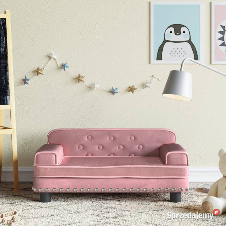 Sofa dzieci różowa 70x45x30 aksamit WM3196296 Warszawa sprzedam