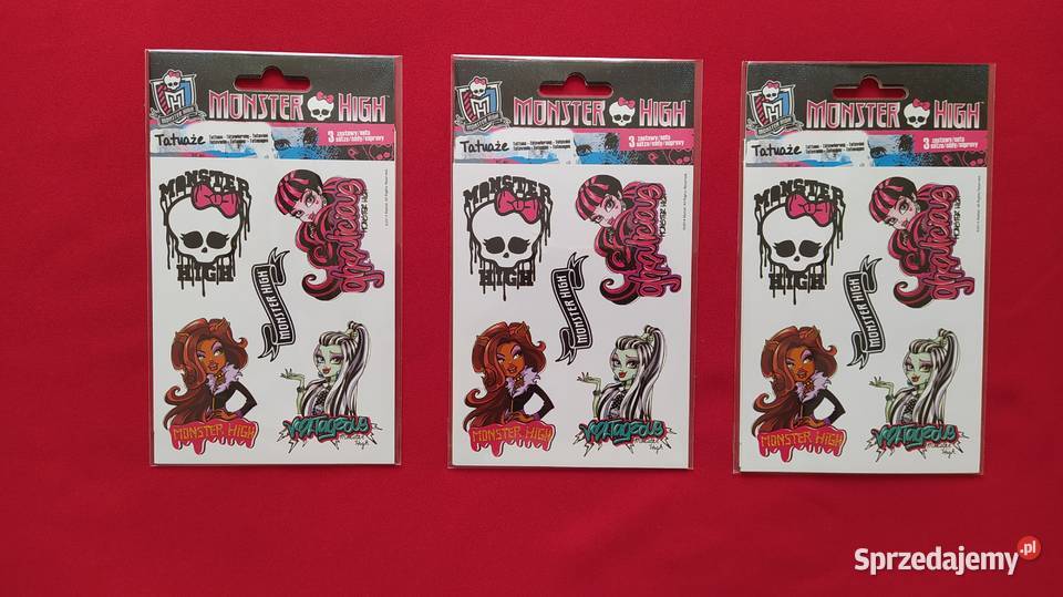 Tatuaże Monster High NOWE DUŻA ILOŚĆ Rabat sprzedam
