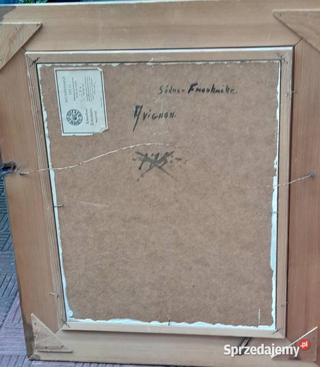 Uliczka AVIGNON obraz olejny deska sygnowany mazowieckie Iłża sprzedam