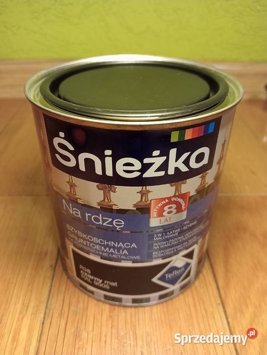 Śnieżka szybkoschnąca gruntoemalia czarny mat Biadki