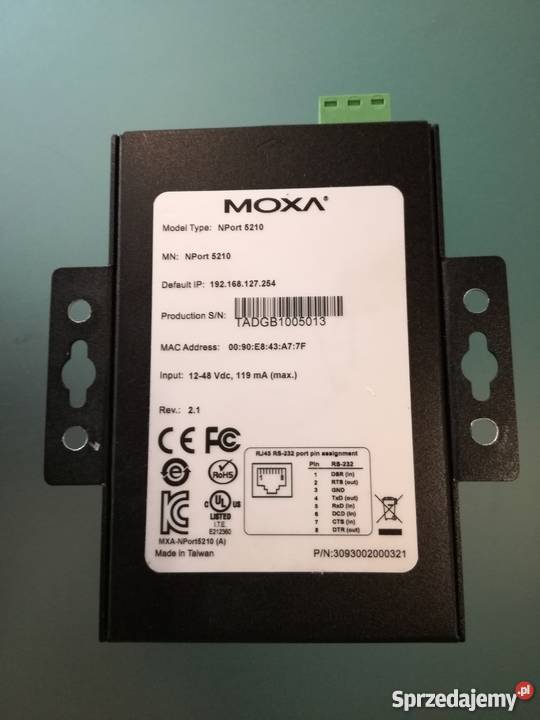 Serwer portów szeregowych MOXA NPort 5210 Akcesoria GSM Gdańsk