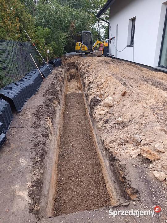 Odwodnienia drenaże studnie chłonne montaż Wolskie