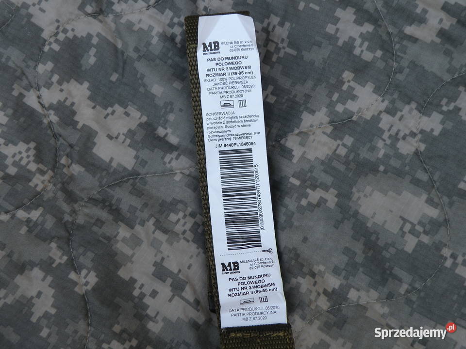 Pas do munduru polowego WTU II 8695 Militaria sprzedam