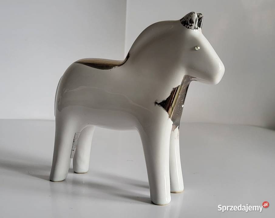 Koń Figurka Konik ceramiczny ręcznie malowany Sierakowice