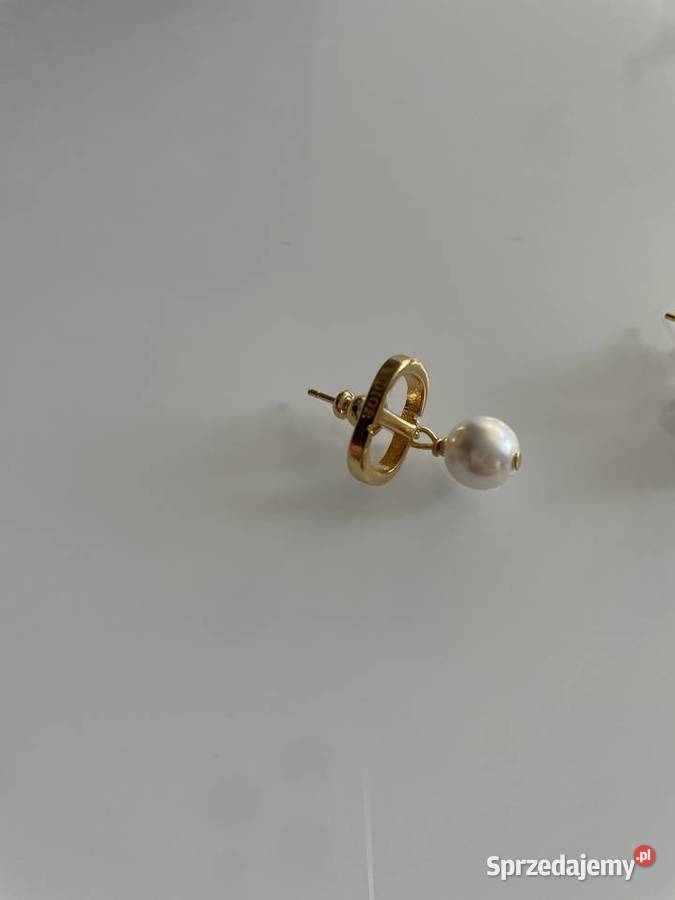 Piękne kolczyki Dior z perełką Ozdoby Białystok