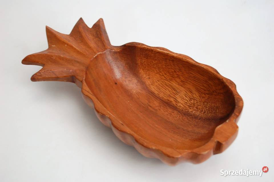 Miska patera rzeźbiona drewno teak ananas Lublin