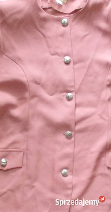 brudny róż żakiet krótki rękaw pudrowa bluzka Gdańsk