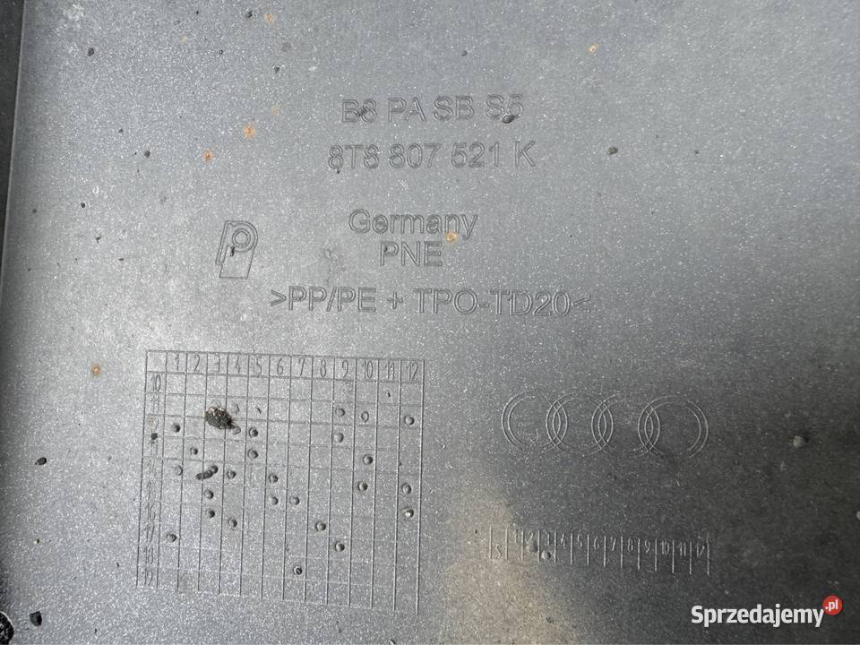 Spoiler dyfuzor zderzaka tył tylny Audi s5 8t8 Międzychód